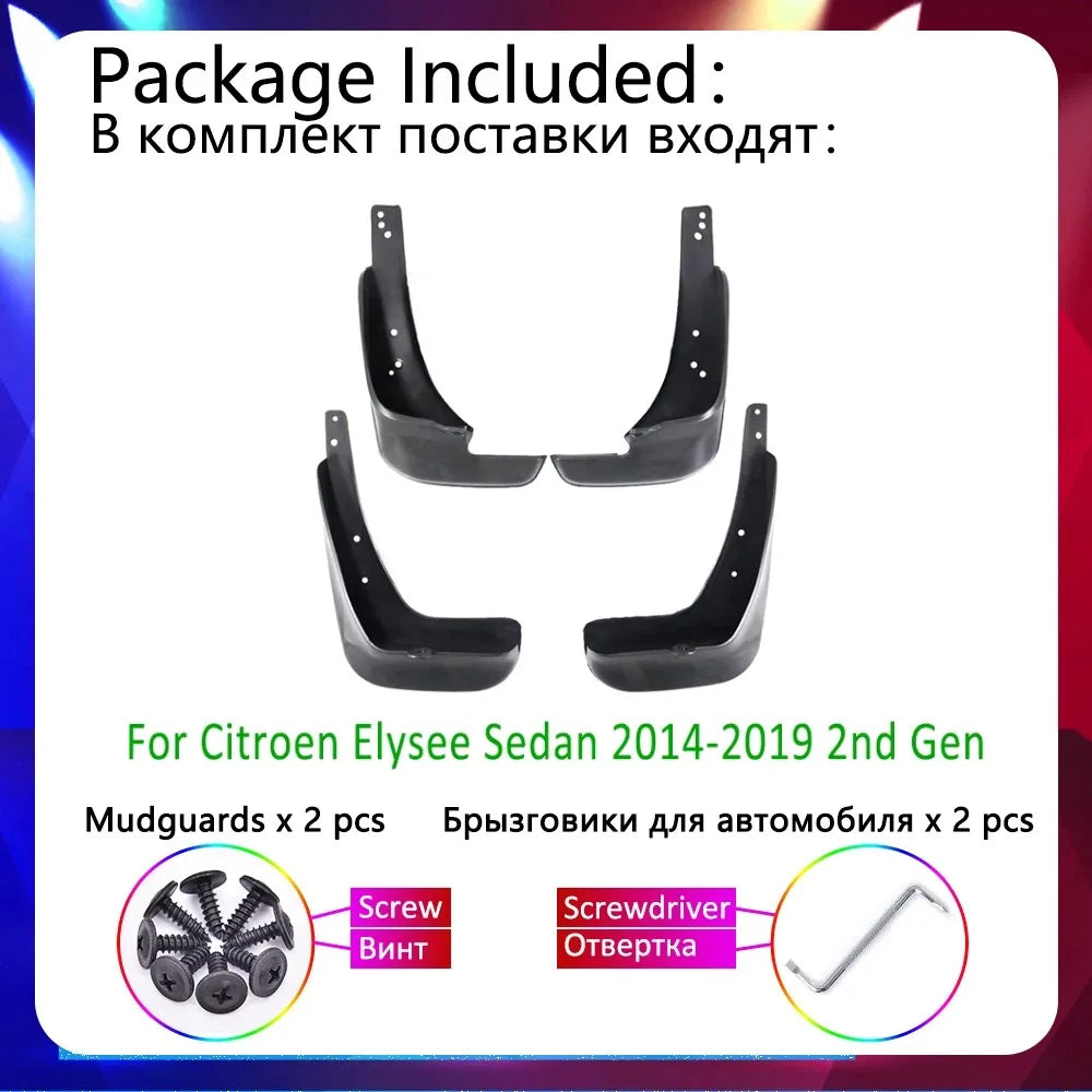 For Citroen Elysee 2014~2019 2015 2016 2017 Car Mud-Flaps Fender Mudguards Mudflap Slapsh  | AUTOKITSHOP