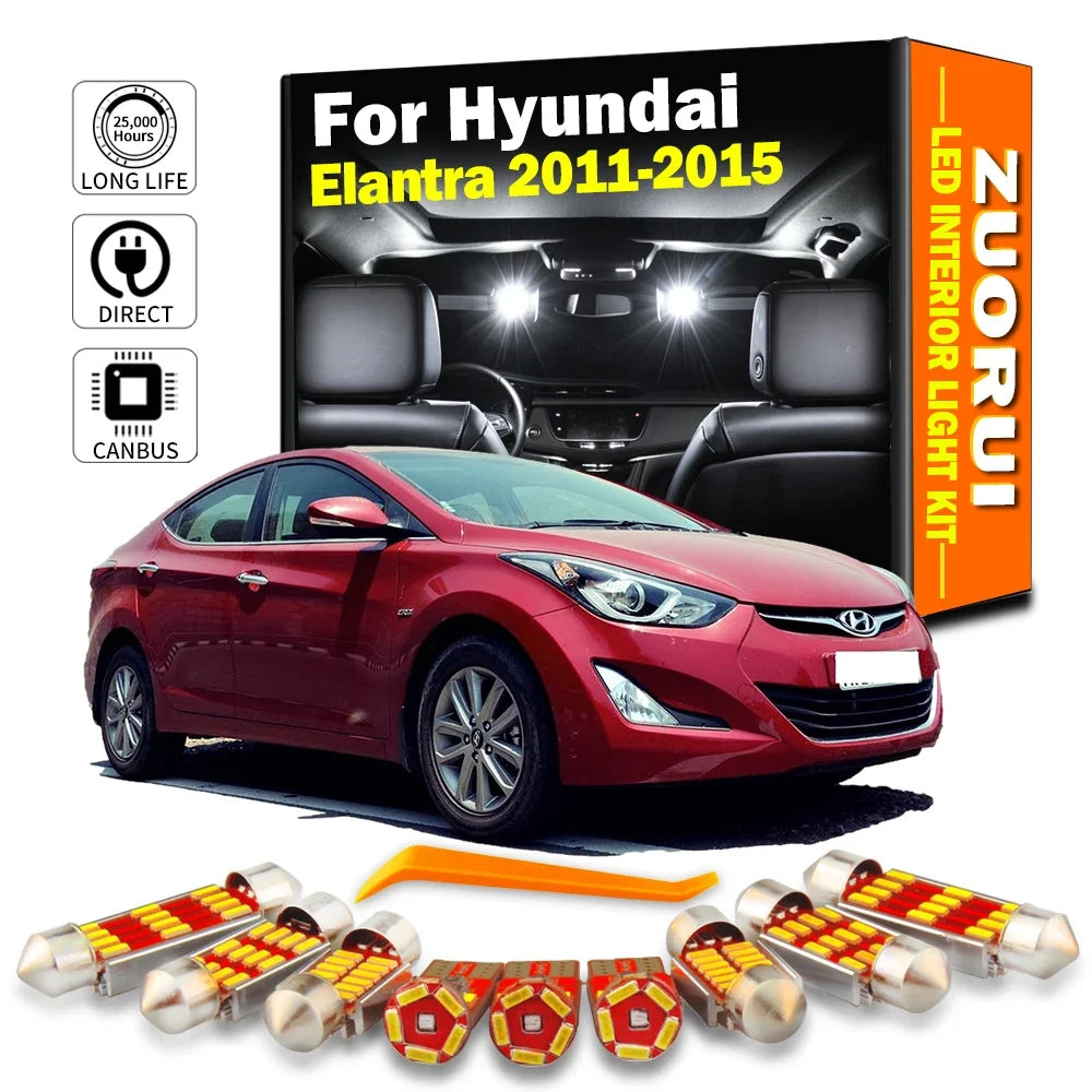 10-Piece LED Interior Light Kit for Hyundai Elantra MD UD - Canbus Error-Free Bulbs | AUTOKITSHOP