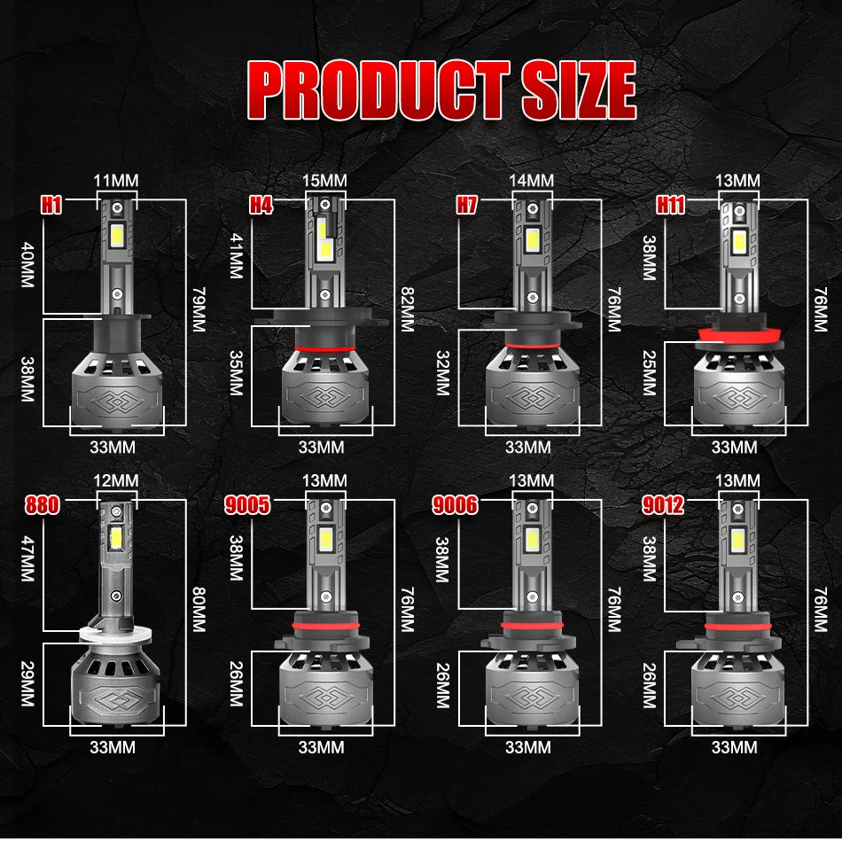H1 H3 H4 H7 Led Headlights car Plug and Play High Power 3500W H11 H8 H9 HB3 HB4 9005 9006 9012 HIR2 Light Bulbs For Fog Lamps