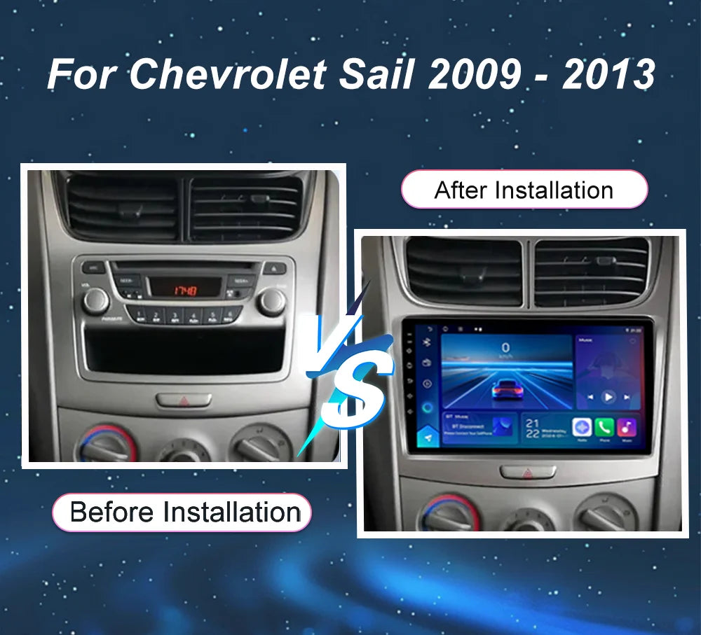 Android 14 For Chevrolet Sail 2009 2010 2011 2012 2013 Car Radio Multimedia GPS Navigation