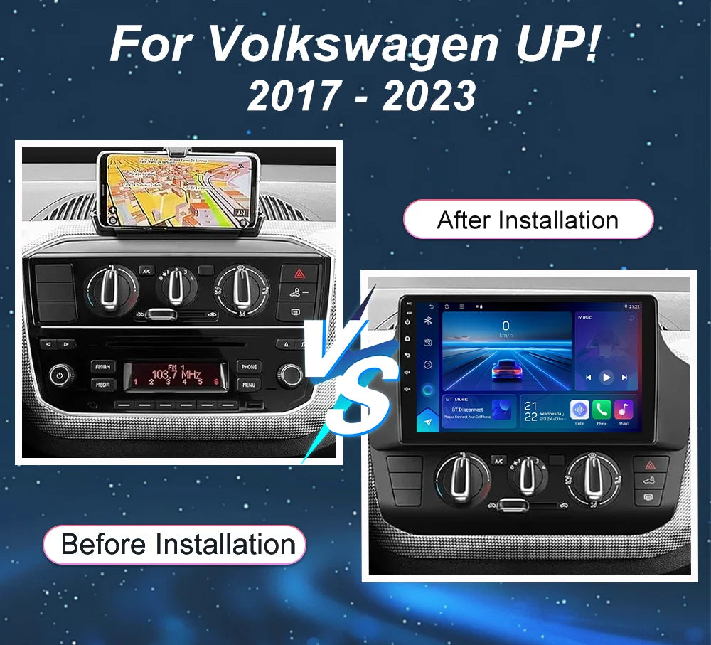 Carplay Android 16 Car Radio For Volkswagen UP! 2017 - 2023 UP Manual A/C Car Multimedia G