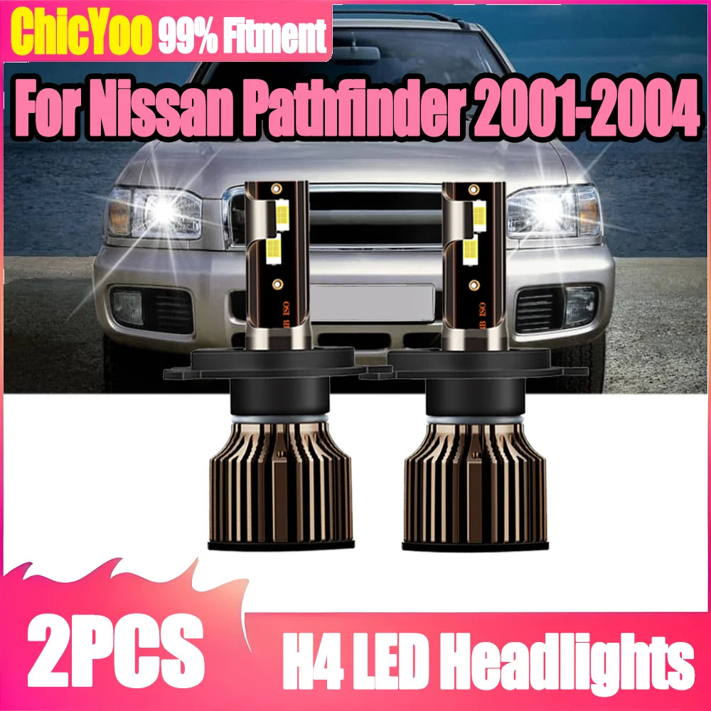 6500K White 3570 CSP Chips H4 LED Headlights Car Headlamps 20000LM Headlamps Plug and Play