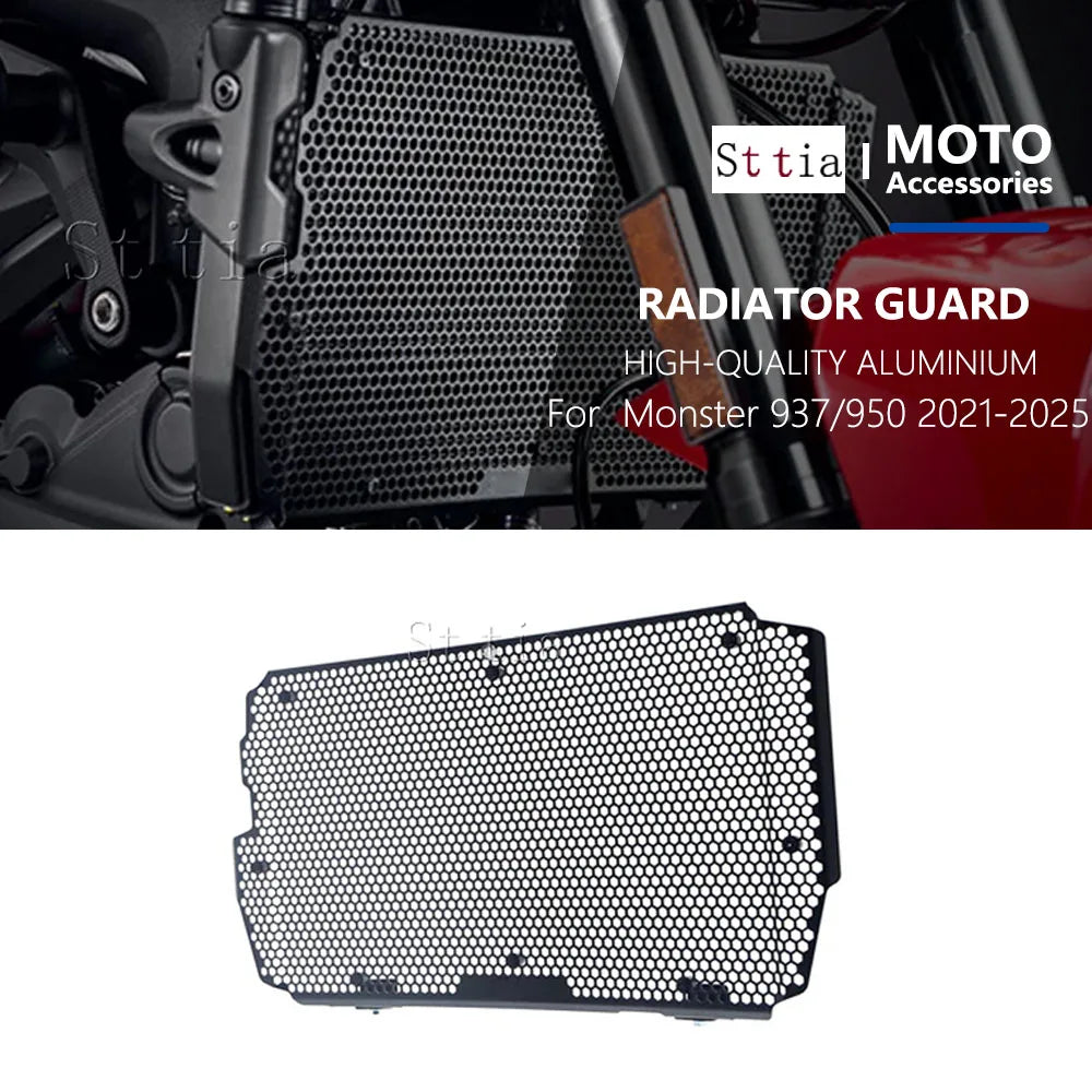 For Ducati Monster 937/950 2021 2022 2023 2024 2025 Radiator Grille Guard Cover Oil Cooler Guard - Automotive LED Light