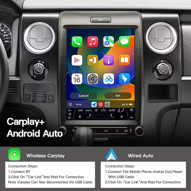 12.1 Inch Screen Car Radio For Ford Raptor 2014 F150 2013 for ford fx2 sport Android 13 GP