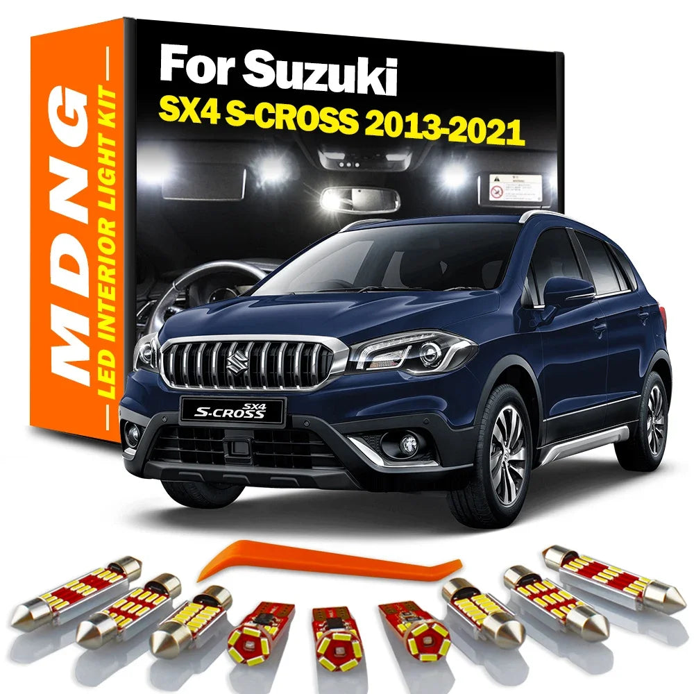 10-Piece LED Interior Light Kit for Suzuki SX4 S-CROSS - Canbus Error-Free Bulbs | AUTOKITSHOP