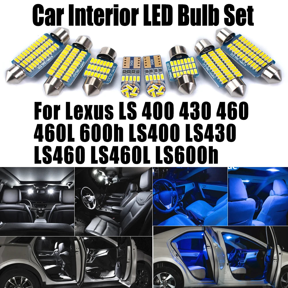 LED Interior Light Kit for Lexus LS 400 430 460 460L 600h LS400 LS430 LS460 LS460L LS600h Sun Visor Lamp - Canbus Err...