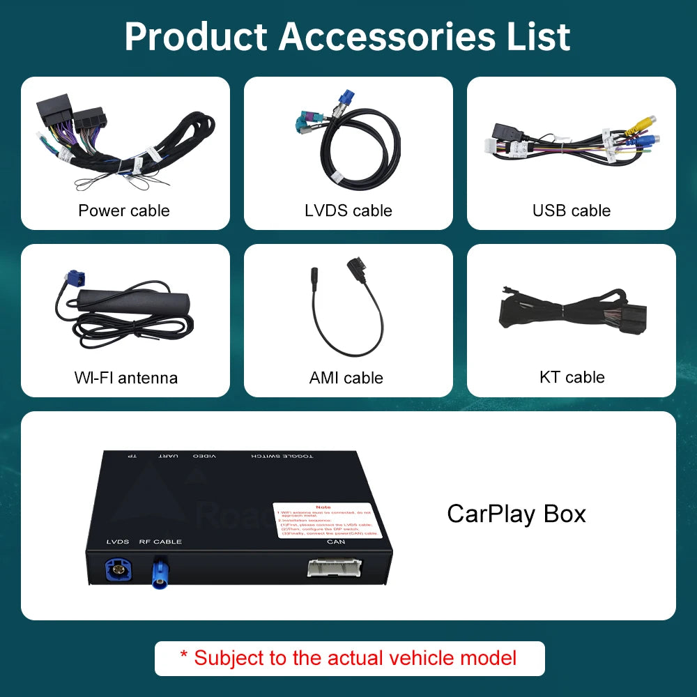 Wireless CarPlay RoadTop for Audi A3 A4 A5 Q7 2016-2019 MIB2 System, with Mirror Link AirP
