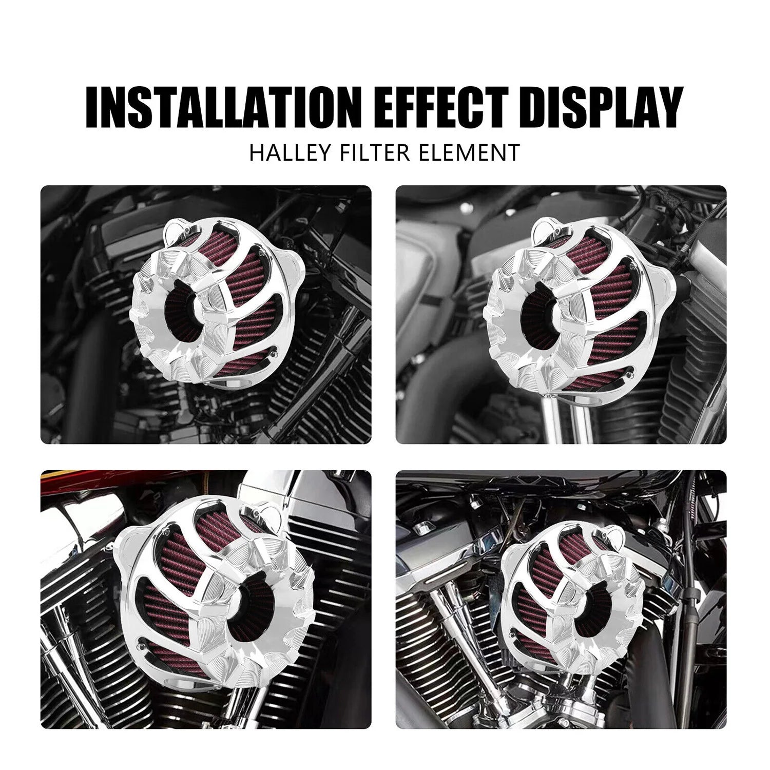 Chrome Air Cleaner Intake Filter MP09-009-0009CR For Harley Dyna FXR Touring Road Glide Ki