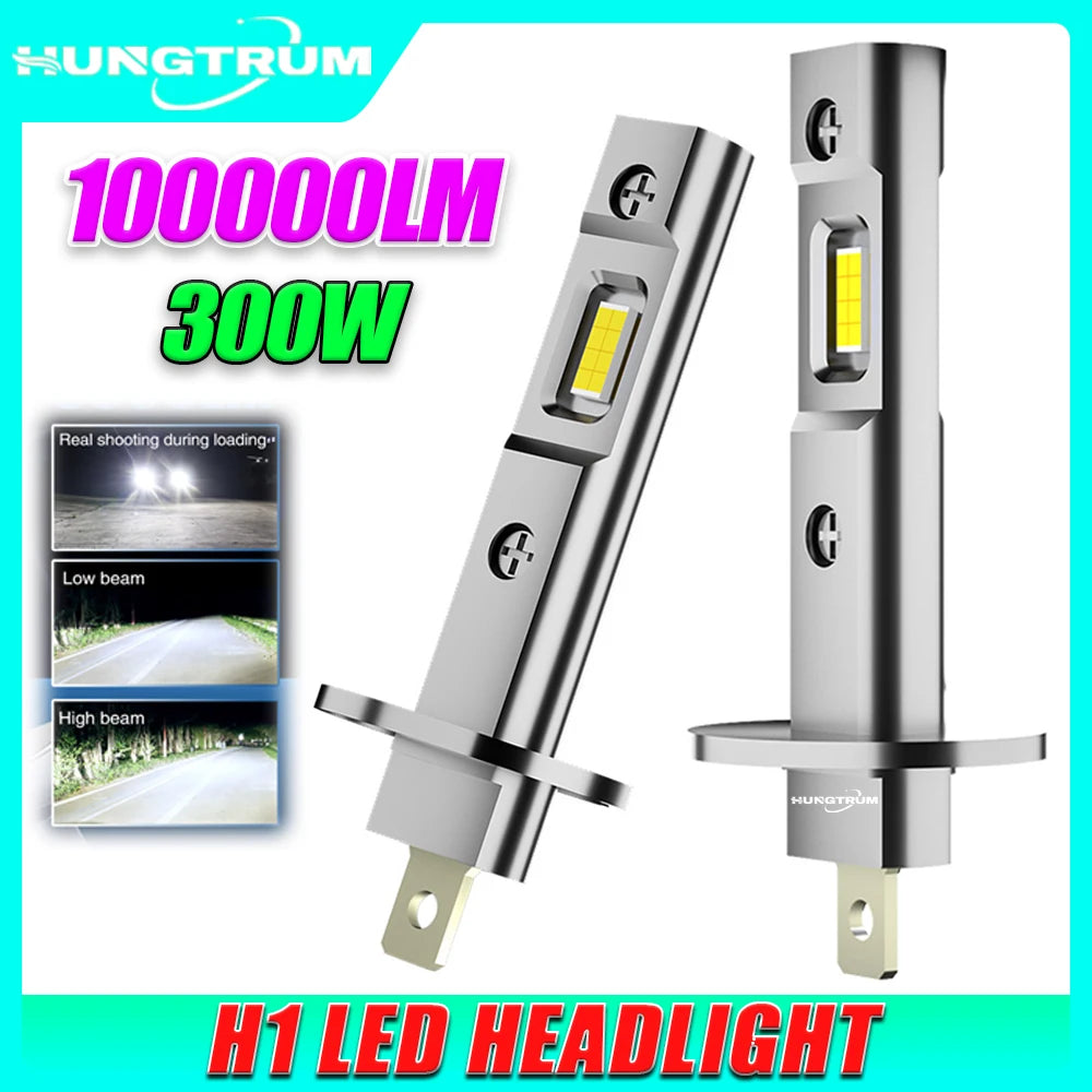 High Power LED Light Bulb H1 LED Headlight Wireless Fanless Plug And Play LED Lamp CANBUS