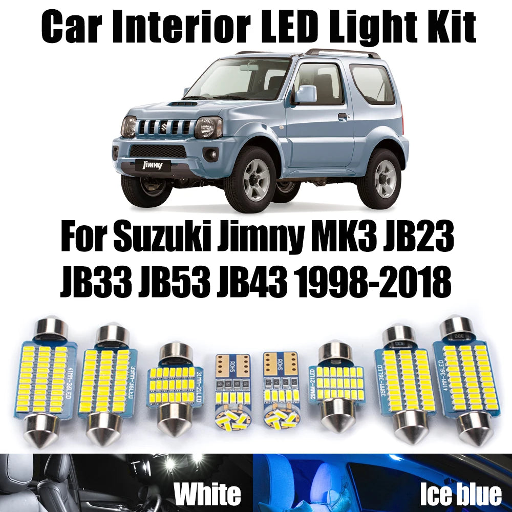 6-Piece LED Interior Light Kit for Suzuki Jimny MK3 JB23 JB33 JB53 JB43 1998-2018 - Canbus Dome Map Door Trunk Bulbs ...