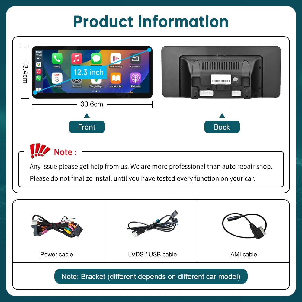 RoadTop Wireless CarPlay Android Auto Multimedia Display for Mercedes-Benz GLK X204 NTG4.5
