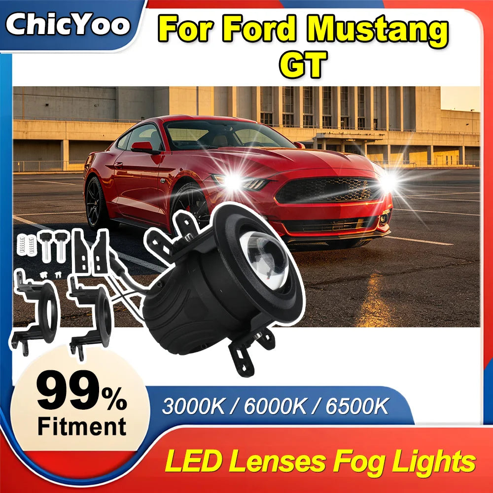2-inch Bi-LED Lenses Fog Lights With Stand 3000K 6000K LED Driving Fog Lamps Kit Projector