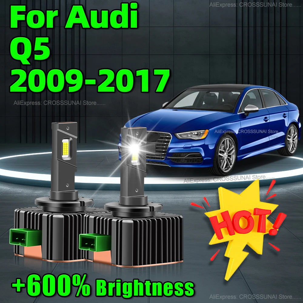 Car Headlights Turbo LED Bulb Auto Lamp 30000LM Two-sided CSP Chip 6000K For Audi Q5 2009