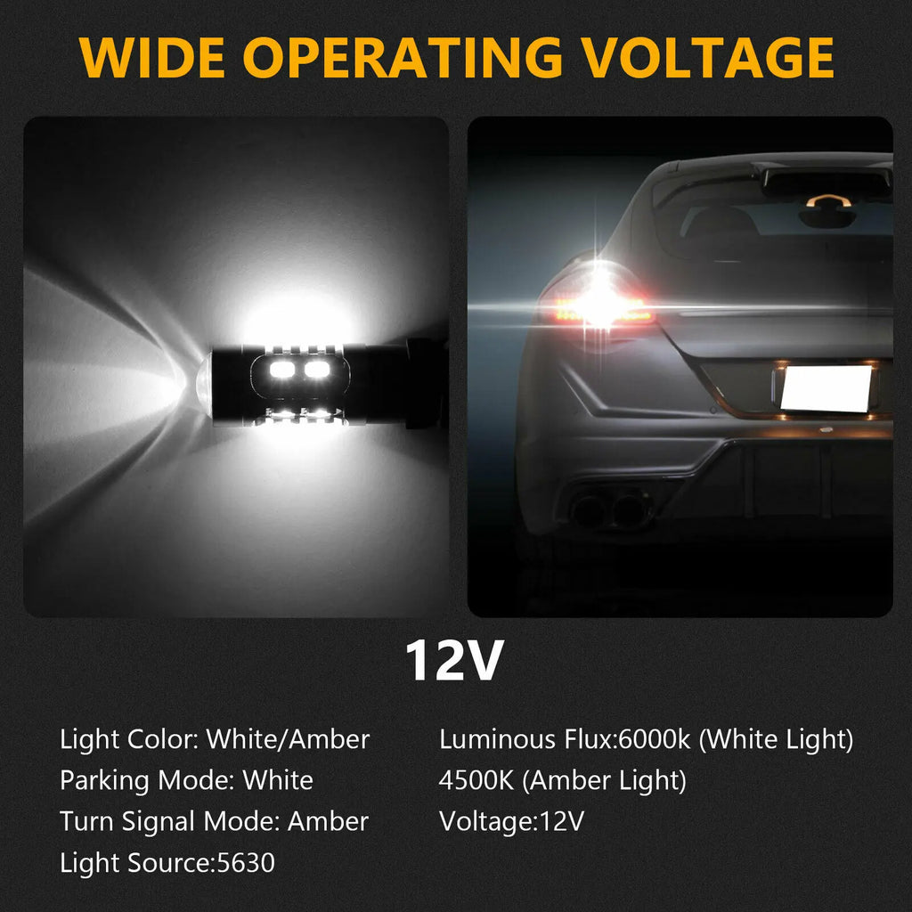 3157 3156 Switchback Car LED Turn Signal Light Bulbs DRL 4157na 3457a White Amber Auto Dri