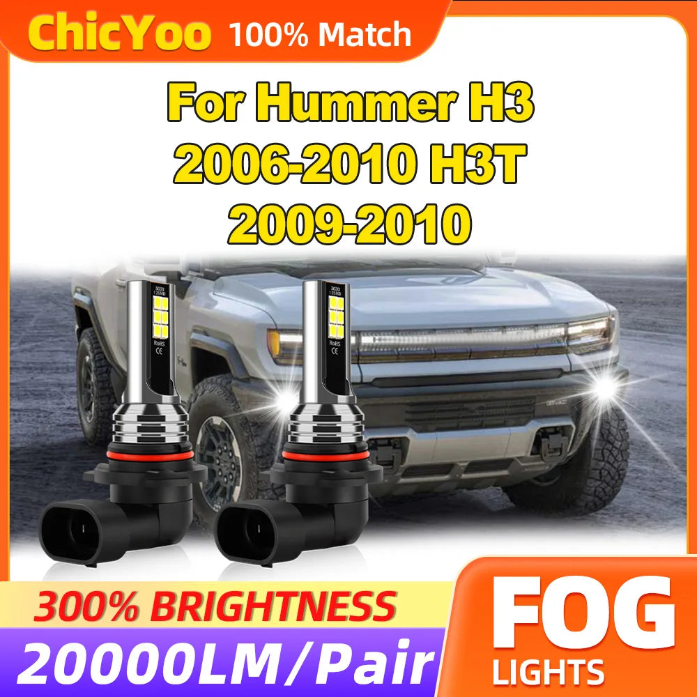 60W LED Fog Lights 20000LM Canbus Fog Lamps 6000K 12V 3x Brightness For Hummer H3 2006 200