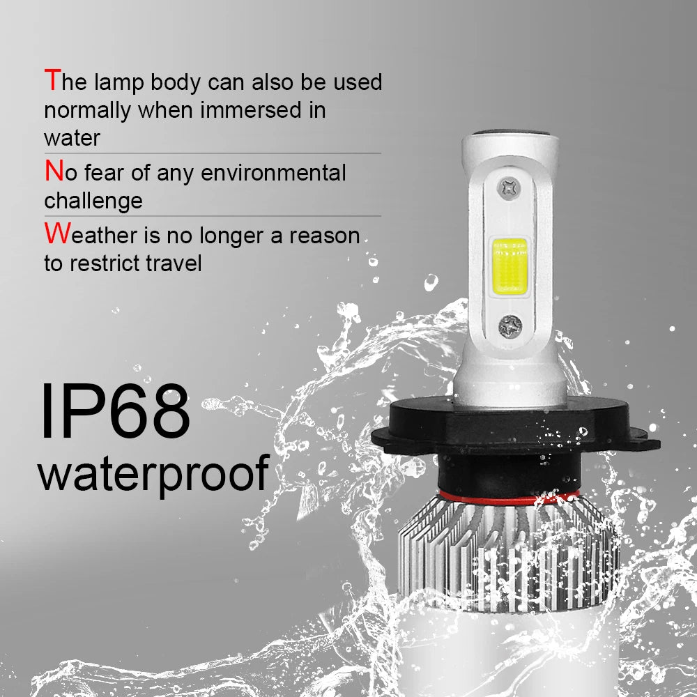 H4/9003/HB2 Hi/Lo LED Headlight 20000LM 100W Car Lamps 6000K White High Bright Lights H4 B