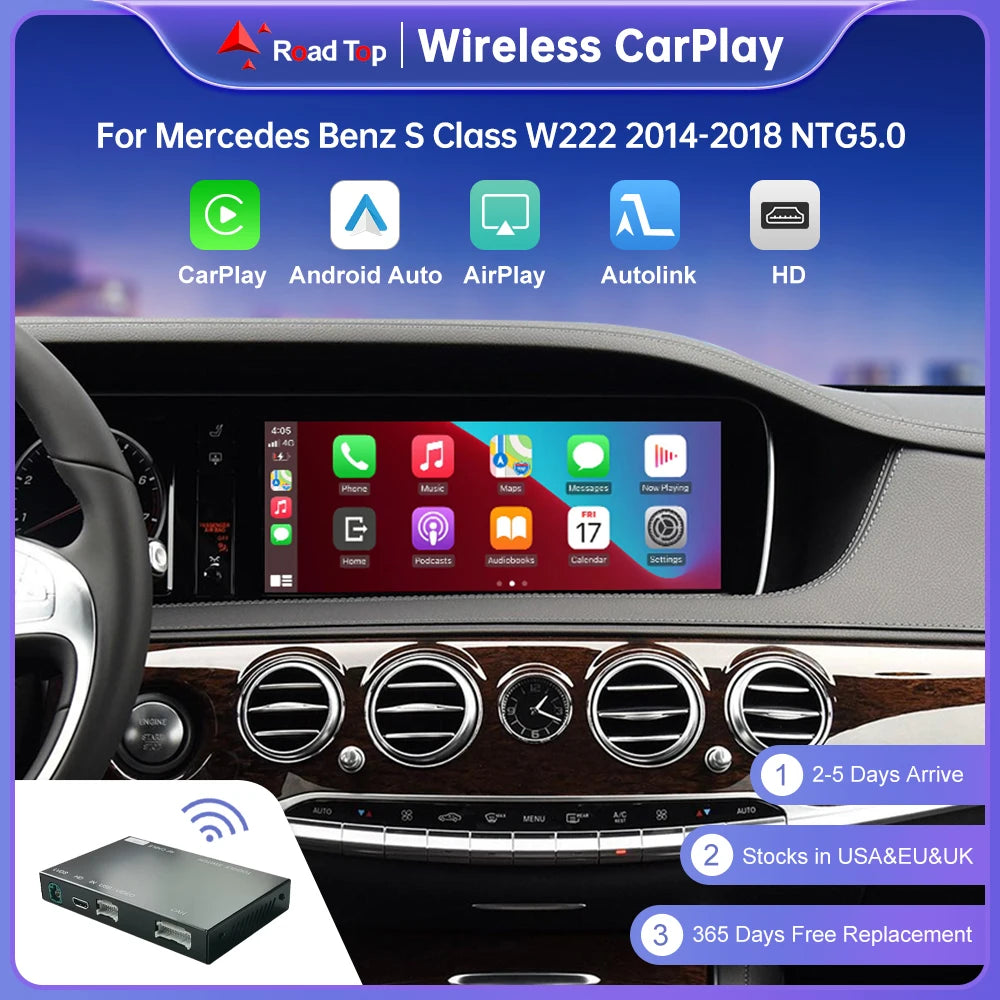 Wireless CarPlay for Mercedes Benz S Class W222 2014-2018 NTG5.0 with Android Auto Mirror  | AUTOKITSHOP