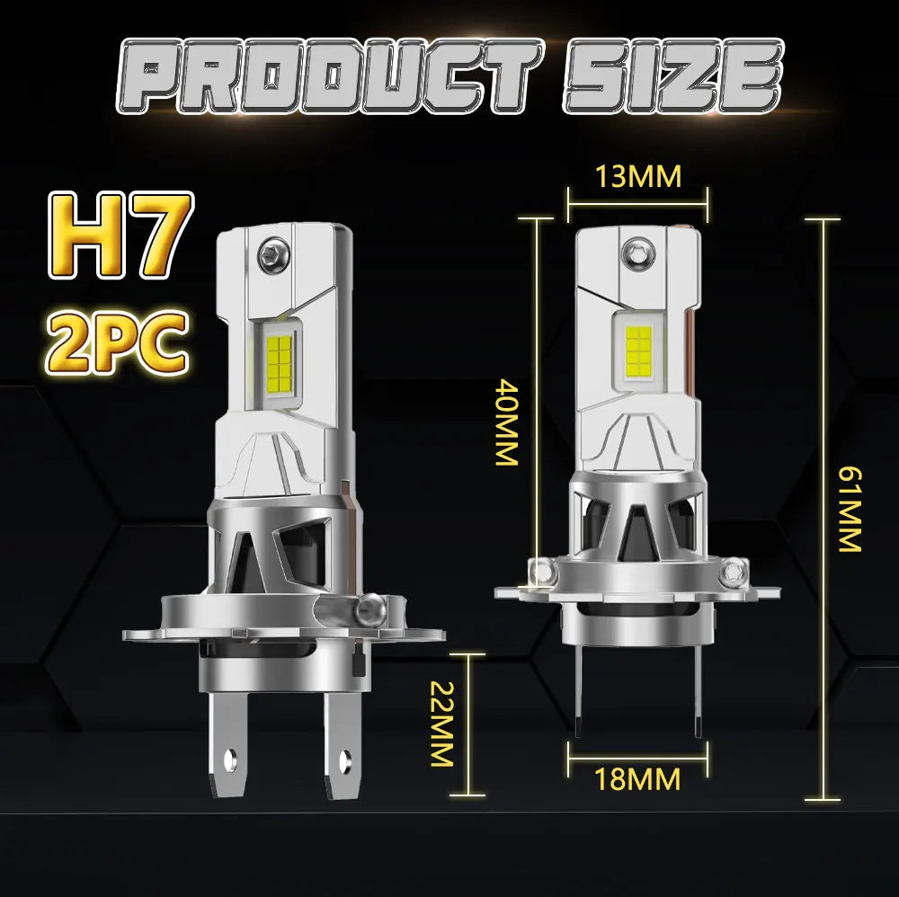 H7 LED Plug And Play Headlight With Fan Fast Cooling 9084 CSP CHIPS Auto Car Light CANBUS