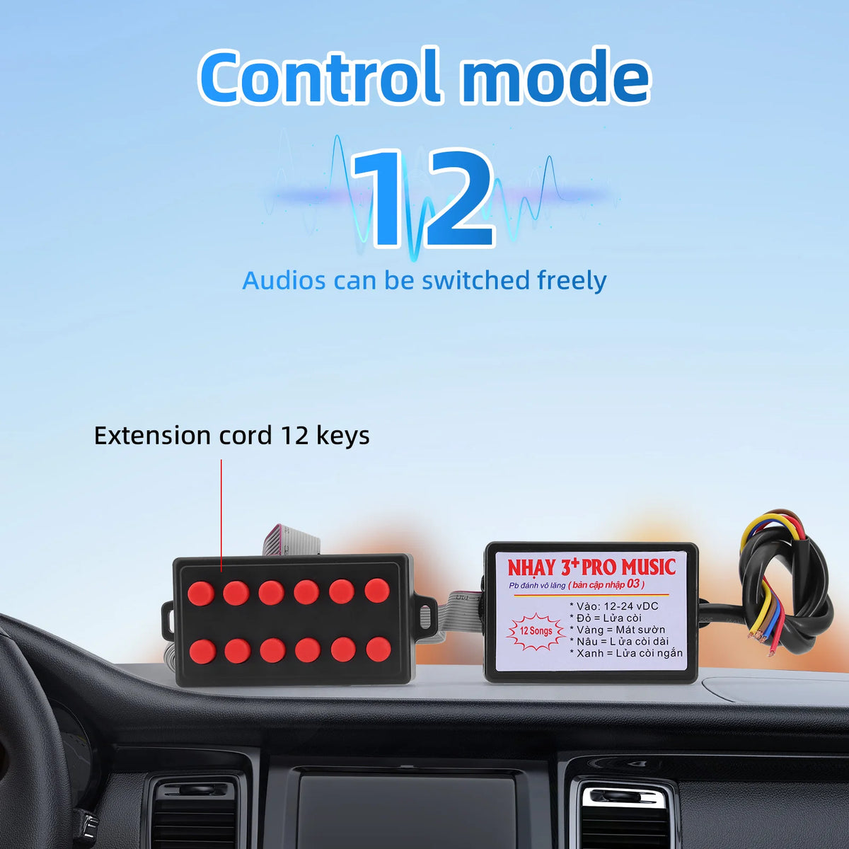 AD 12 Sounds Car Horn Controller Electric Horn Speaker Sound Control Unit Effects Switching 12-2 - Automotive LED Light