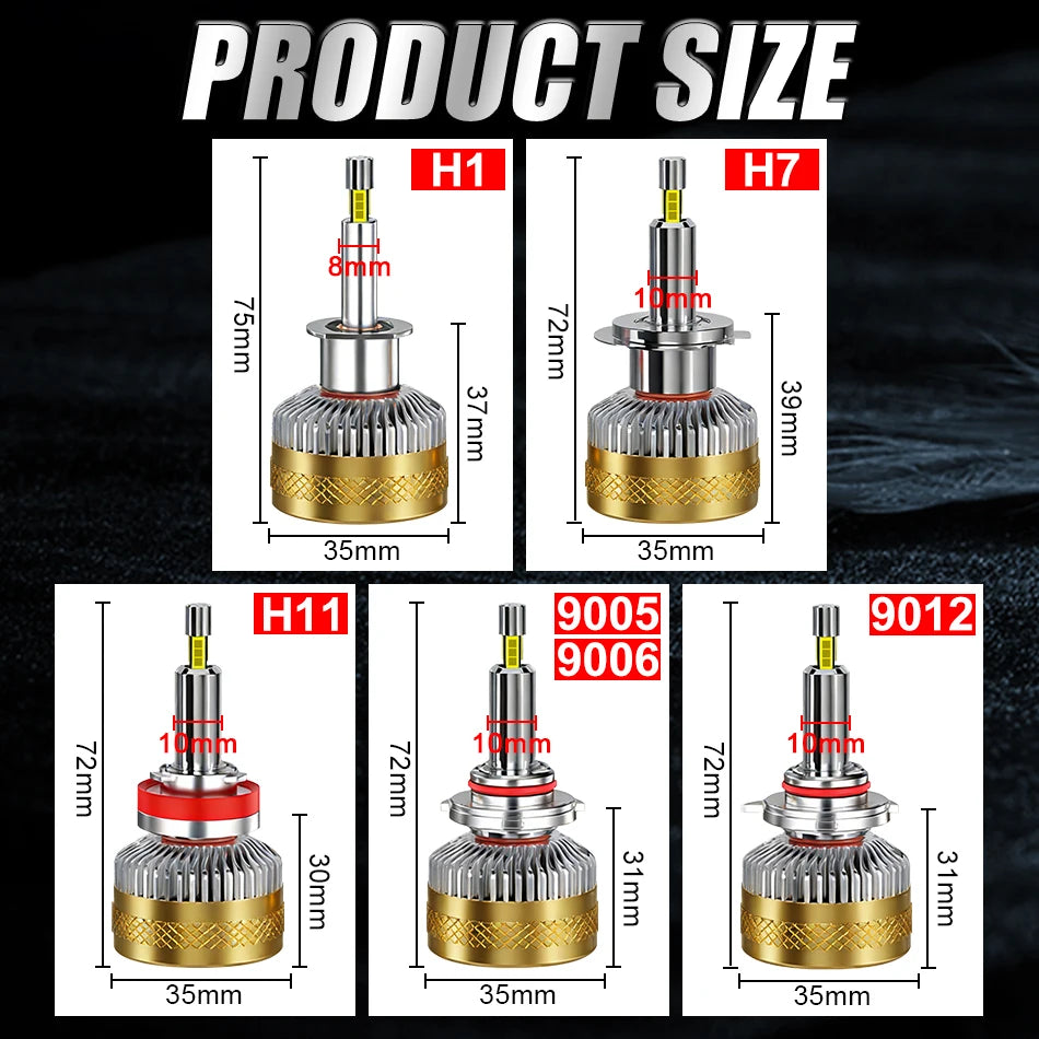 H7 LED CANBUS 360 for Projector Lens 6200000LM 6200W H11 H1 H8 H9 LED Headlight Bulb HB3 9