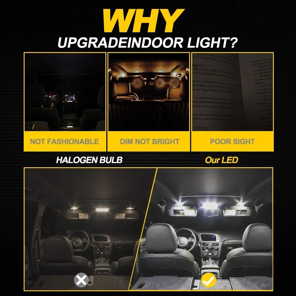 11-Piece LED Interior Light Kit for Vauxhall Opel Meriva B MPV 2010-2017 - Canbus Dome Map Door Trunk Bulbs | AUTOKIT...