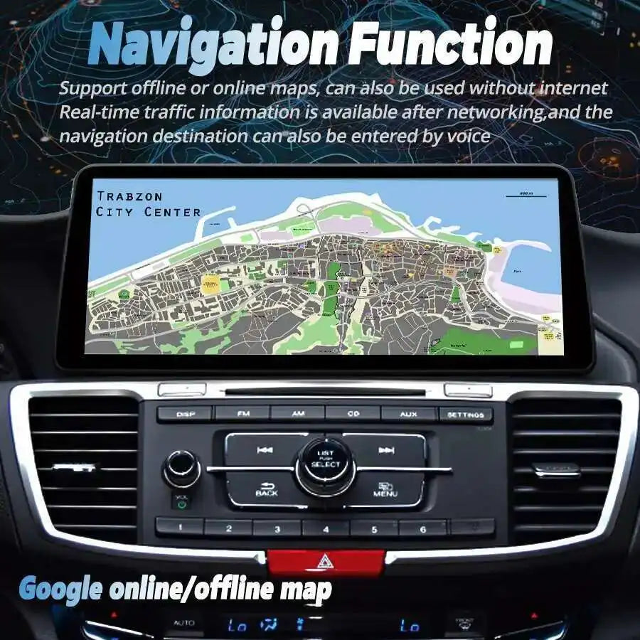 NaviRider 12.3" Android 14 Screen For Honda Accord 9 2013-2018 Navig Car Multimedia Video