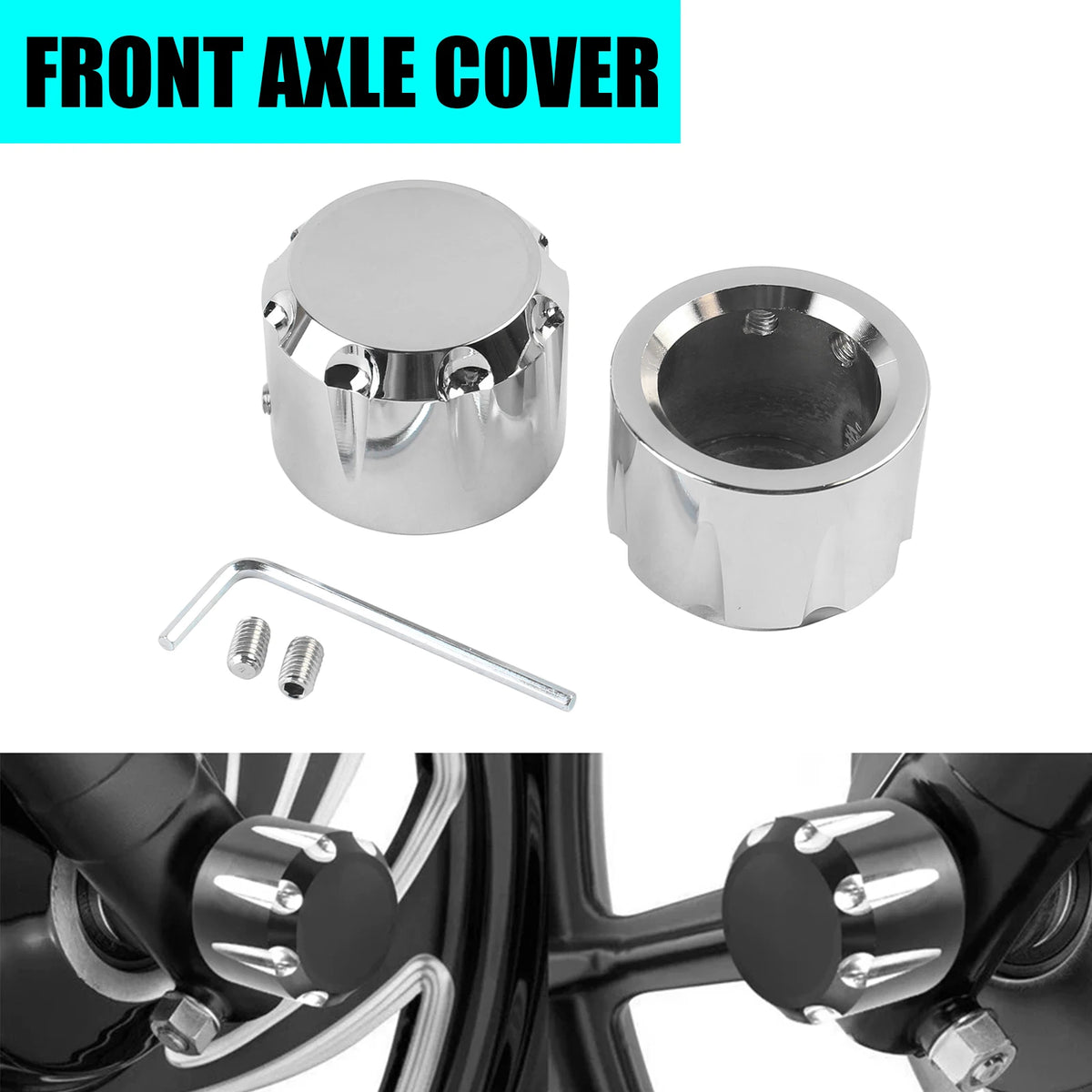 Front Axle Nut Covers Caps Motorcycle For Harley Sportster XL Softail Dyna VRSC Touring Electra  - Automotive LED Light