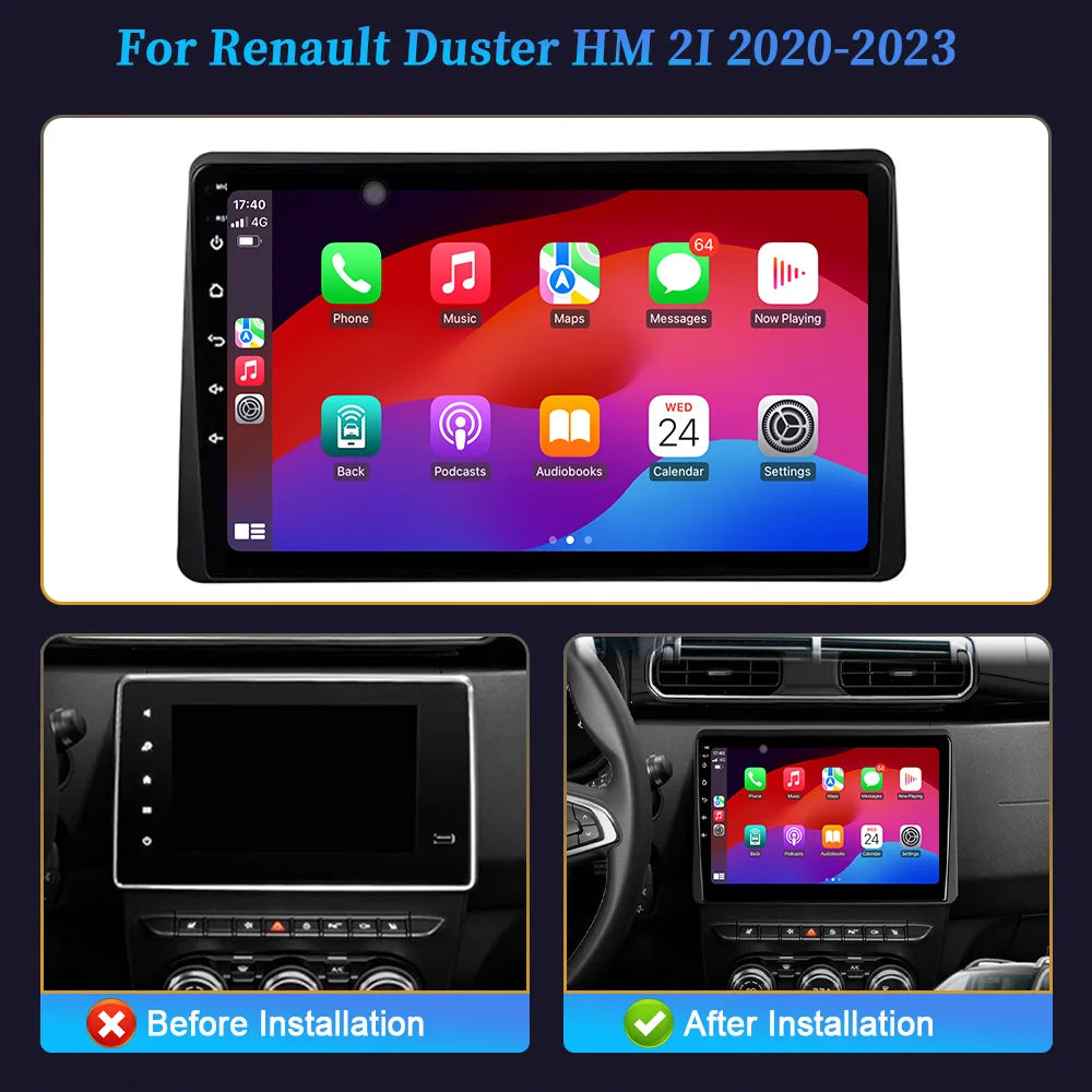 For Renault Duster HM 2I 2020-2023 Android 14 Car Radio Multimedia Navigation Wireless BT
