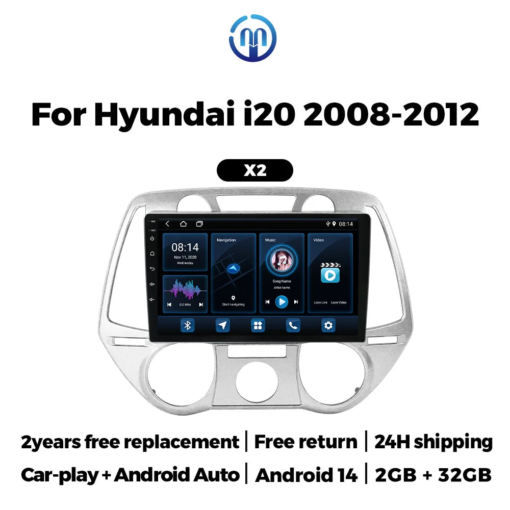 For Hyundai I20 2008 2009 2010 2011 2012 Android Carplay Auto Car Radio Multimedia Player  | AUTOKITSHOP