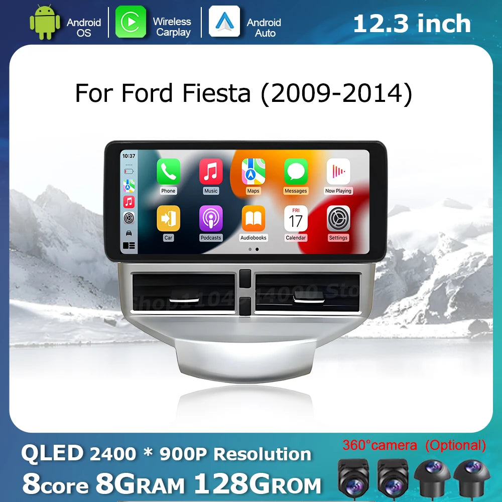 Car Accessories Display Screen for Ford Fiesta 2009 - 2014 Multimedia Radio Player GPS Nav