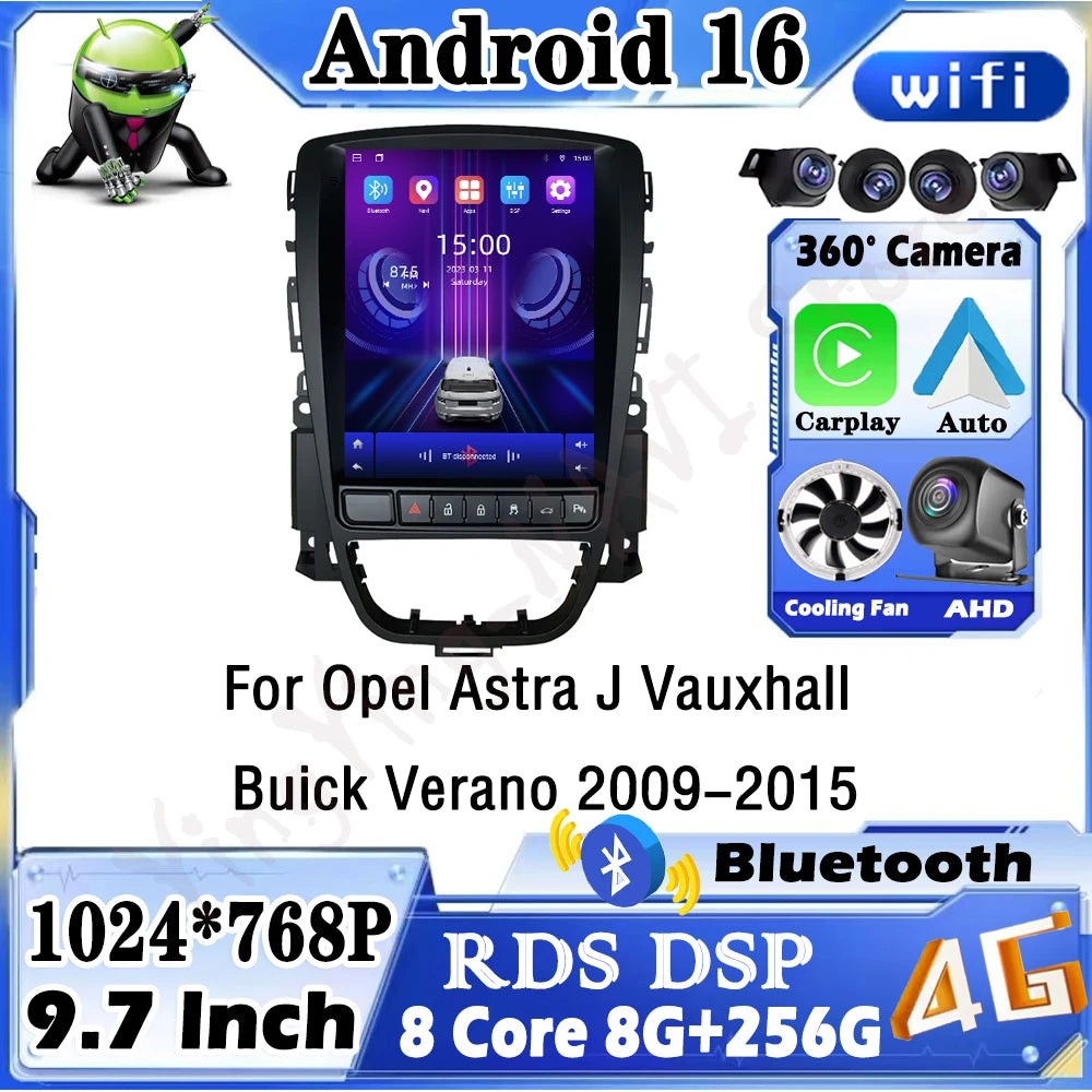 For Opel Astra J VauxhallBuick Verano 2009-2015 Wireless Carplay Stereo Car Radio Multimed