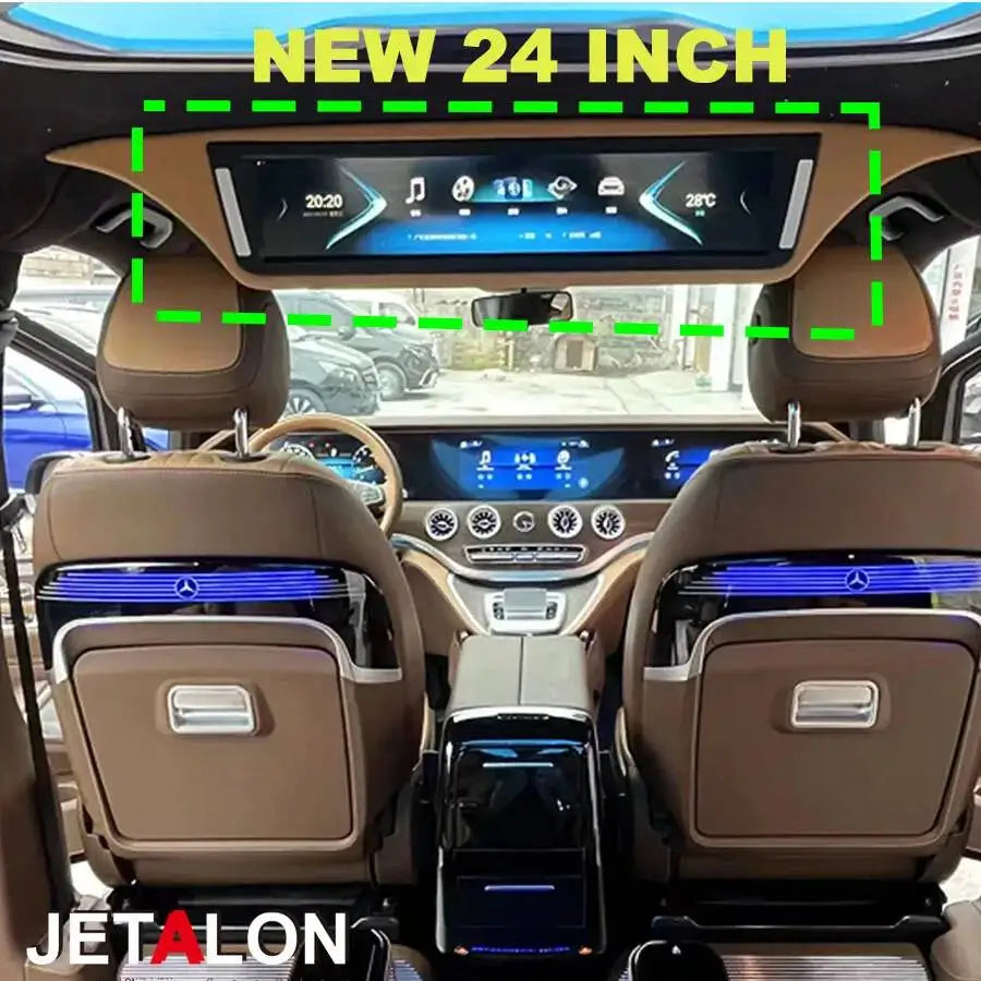 24Inch Android Car Roof Monitor Ceiling Screen For Mercedes-Benz V Class With 32G HD IPS B