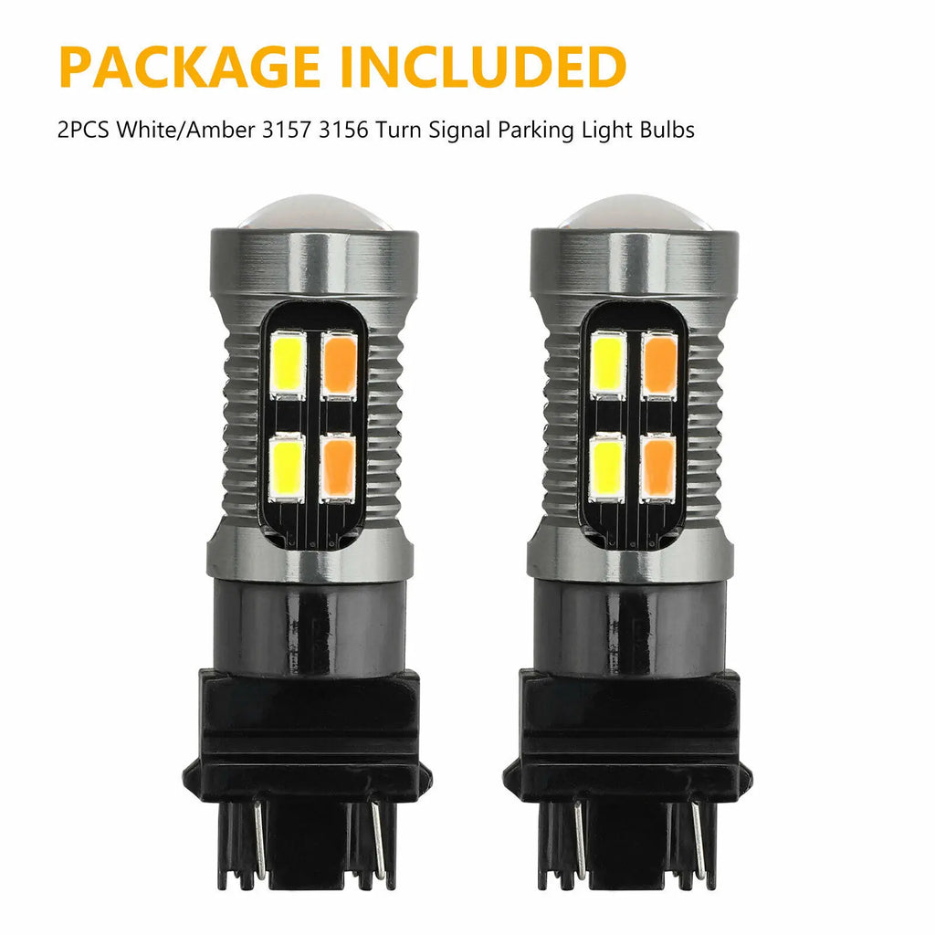 3157 3156 Switchback Car LED Turn Signal Light Bulbs DRL 4157na 3457a White Amber Auto Dri