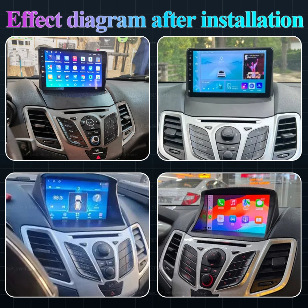 Car Radio Carplay Android 16 For Ford Fiesta Mk 6 2009 2010 2011 2012 2013 2014 -2018 Radi | AUTOKITSHOP