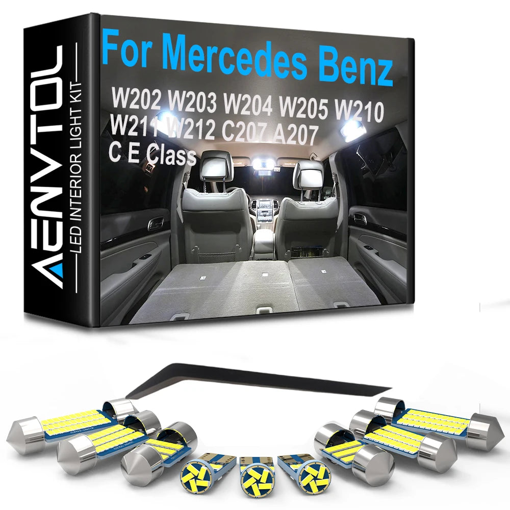 LED Interior Light Kit for Mercedes EClass W210 W212 - Canbus Error-Free Interior Bulbs