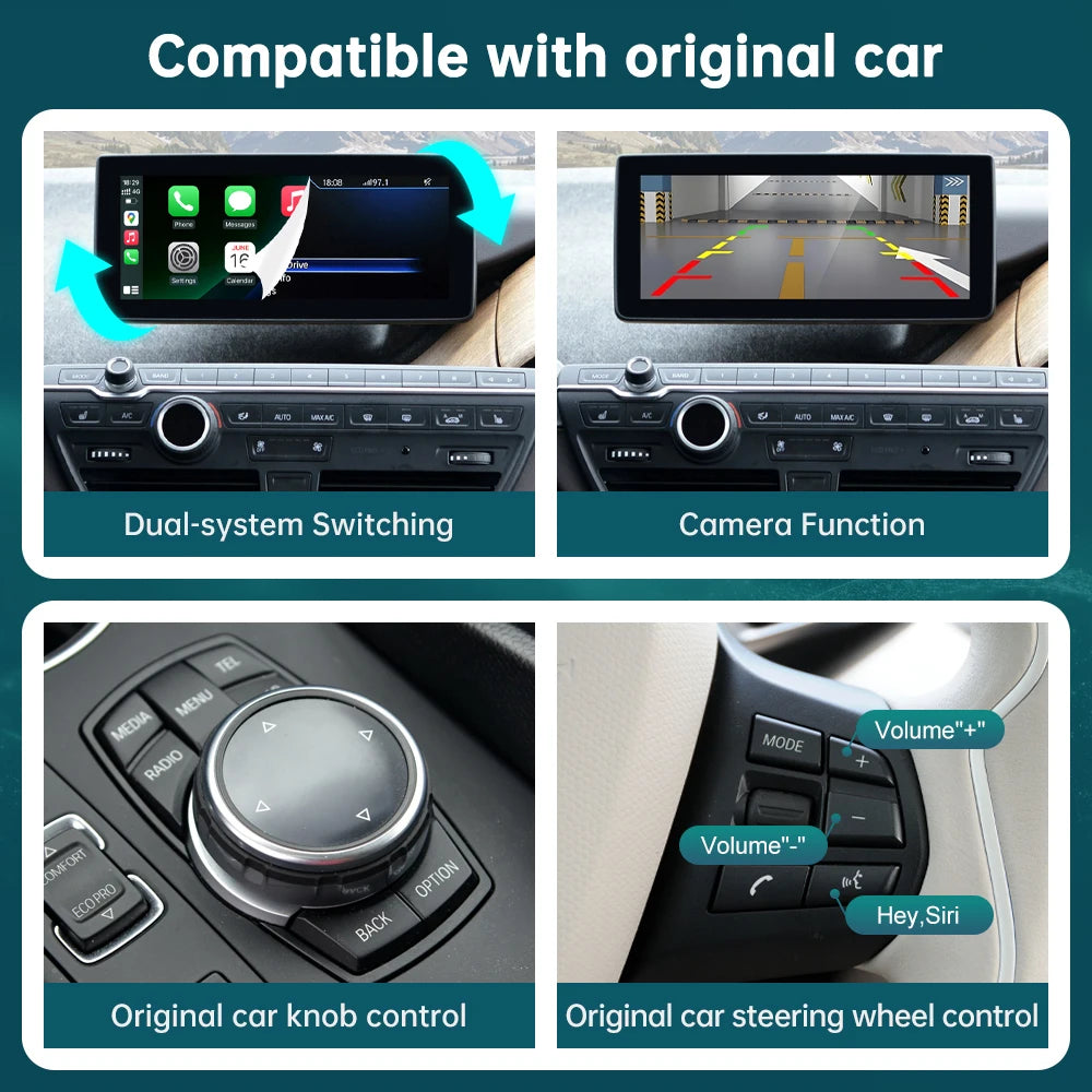 RoadTop Wireless CarPlay for BMW I3 I01 NBT EVO 2013-2020 With GPS Android Auto Mirror Lin