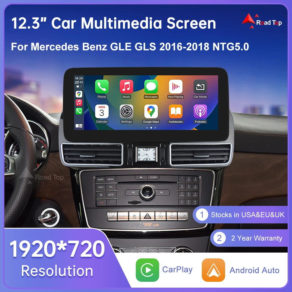 Linux Touch Screen Car Radio for Mercedes Benz GLE GLS 2016-2018 GPS With Carplay Android