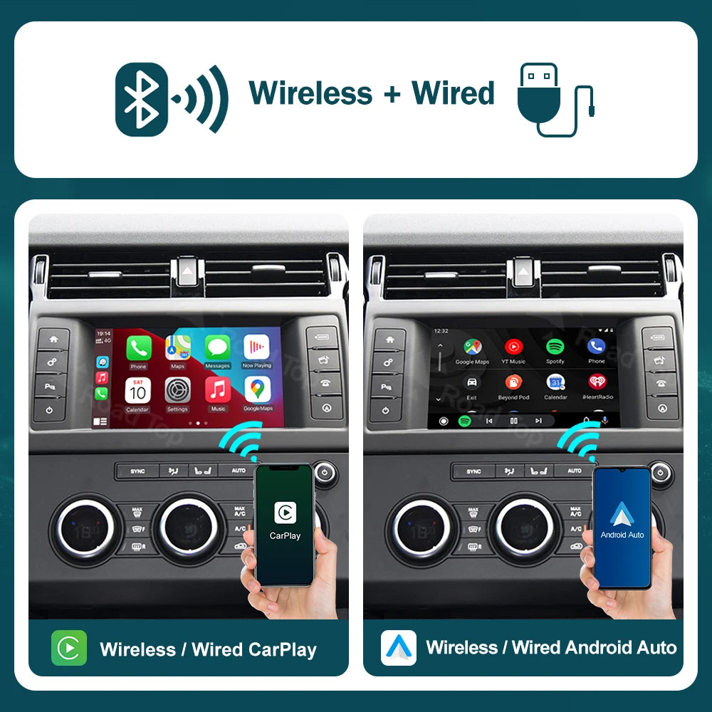RoadTop Wireless Carplay Android Auto Mirror Link AirPlay Ai Box For Land Rover Jaguar Ran