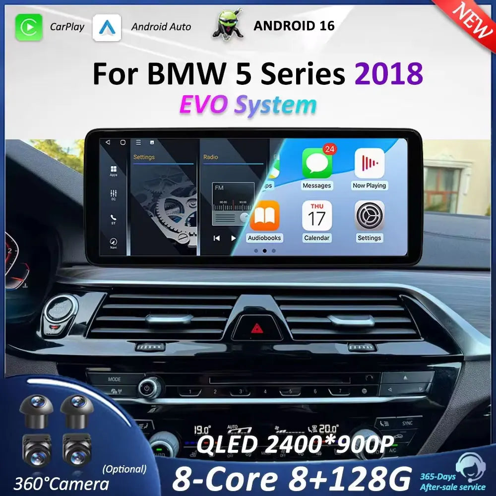 Car Video Multimedia Player 12.3 inch Android 16 for BMW 5 Series 2018 EVO System GPS Navi