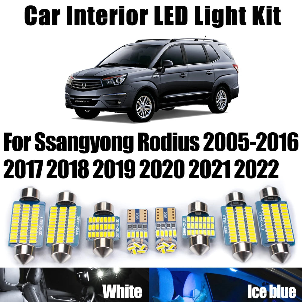 LED Interior Light Kit for Ssangyong Rodius 2005-2019 - Canbus Dome Map Door Trunk Bulbs | AUTOKITSHOP