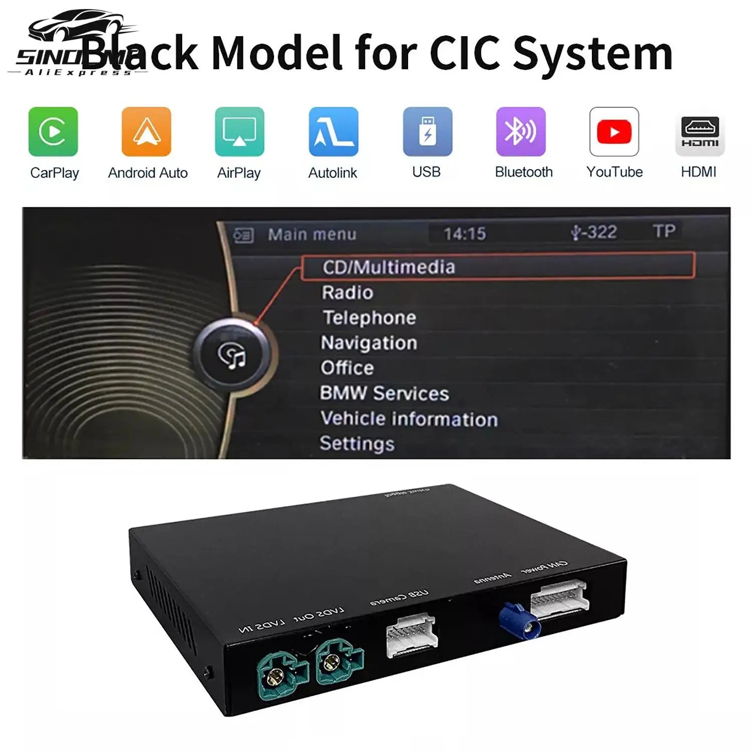 Wireless CarPlay Support Wireless/ Wired Android IOS For BMW CIC System Car 5 7 Series F10