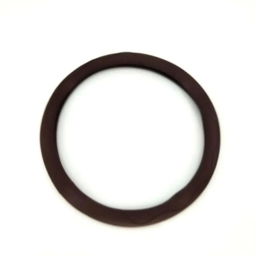 38cm Universal Brown Car Steering Wheel Cover Comfort Grip Anti-Slip PU Leather