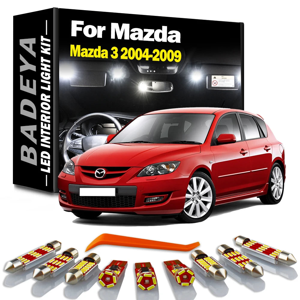 8-Piece LED Interior Light Kit for Mazda - Canbus Error-Free Interior Bulbs