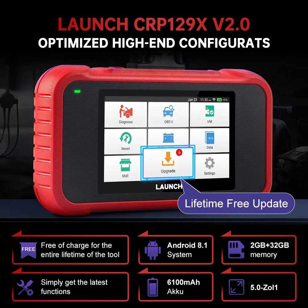 LAUNCH X431 CRP129X V2.0 OBD2 Scanner Automotive 4 System Diagnostic Tools OBD Code Reader | AUTOKITSHOP