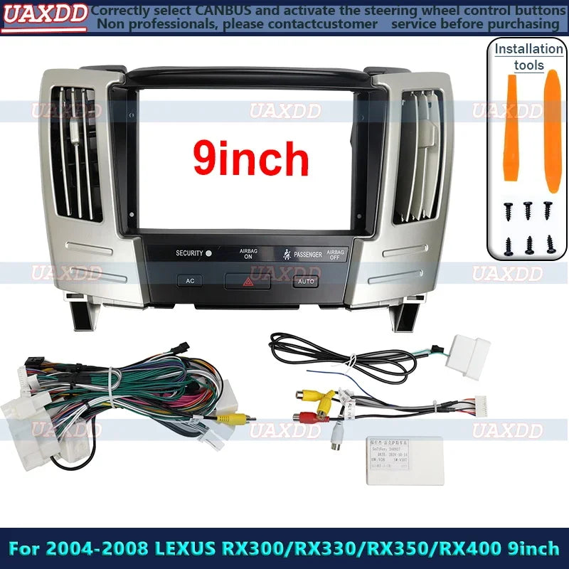 9 inch 2Din Car Radio Fascia Frame For LEXUS RX300 RX330 RX350 Toyota Harrier 2003-2009 Ca