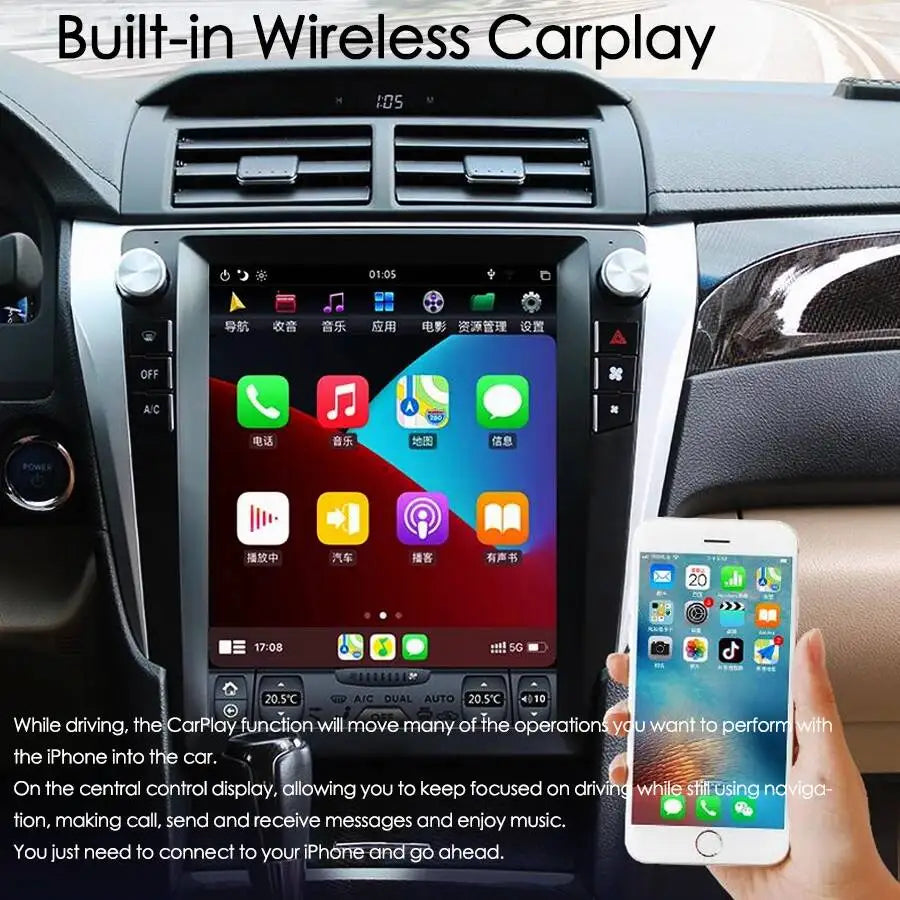 For Toyota Camry 7 XV 50 55 2011 2012- 2014 12.1inch Car Radio Android Carplay Multimedia  | AUTOKITSHOP