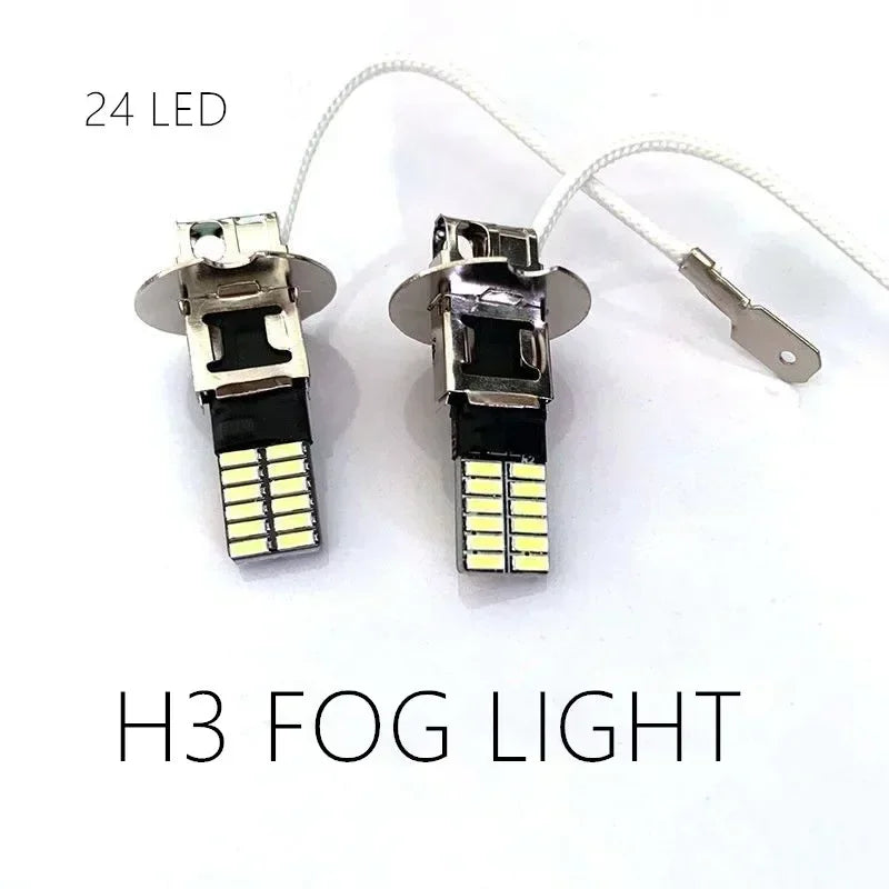 H3 H1 LED Headlight Car Fog Light Bulbs Auto Driving Running Lamps 12000LM 80W 12V 24V