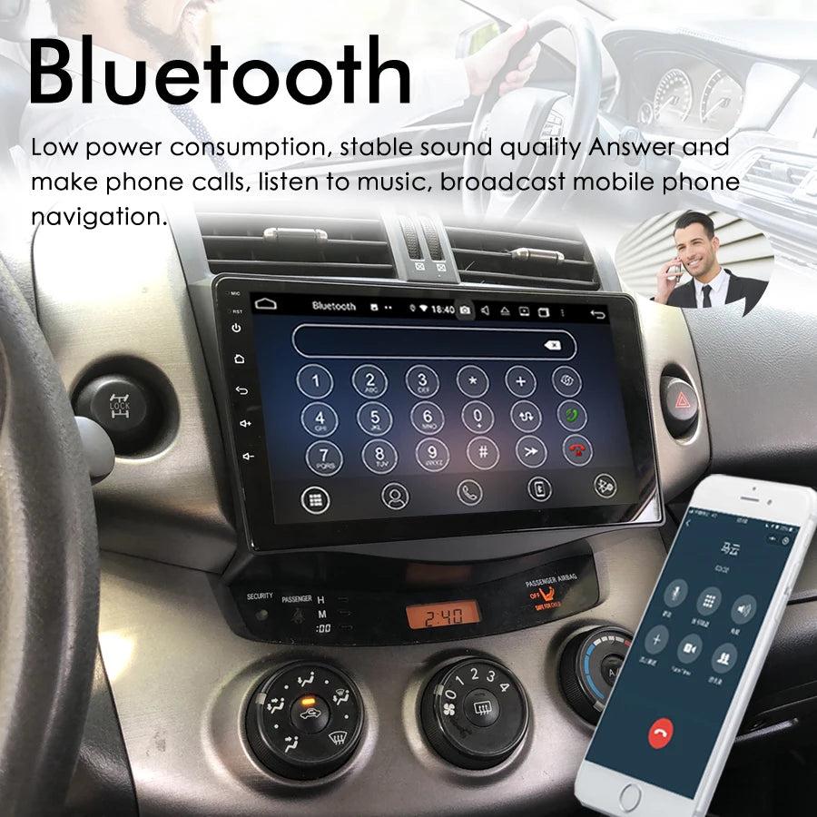 8GB+128GB GPS Navigation Android 14 AI Voice Car Radio Stereo For Toyota RAV4 Rav 4 2006-2