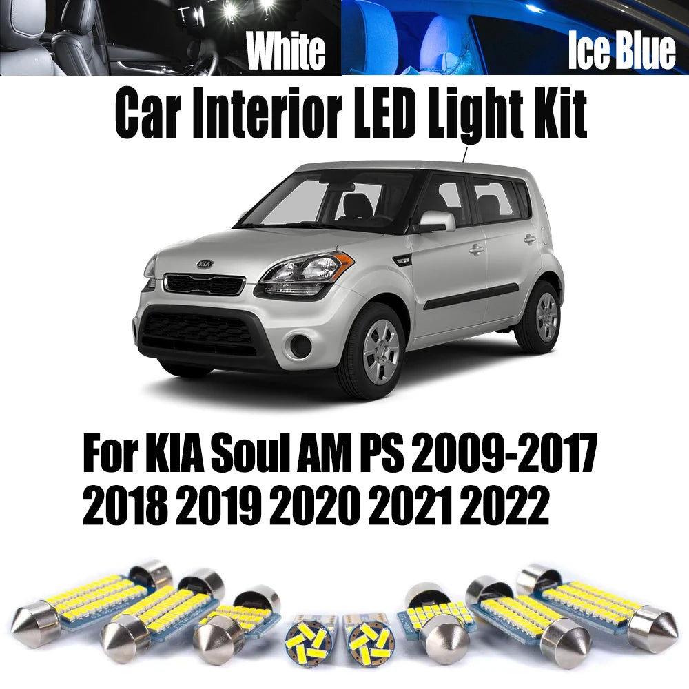 LED Interior Light Kit for KIA Soul AM PS 2009- 2019 - Canbus Dome Map Door Trunk Bulbs | AUTOKITSHOP