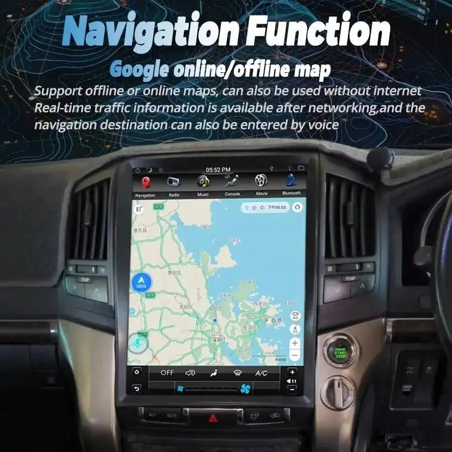 15.6inch Android 15 Car Radio CarPlay For Toyota Land Cruiser 200 LC200 2008- 2015 GPS Ste | AUTOKITSHOP